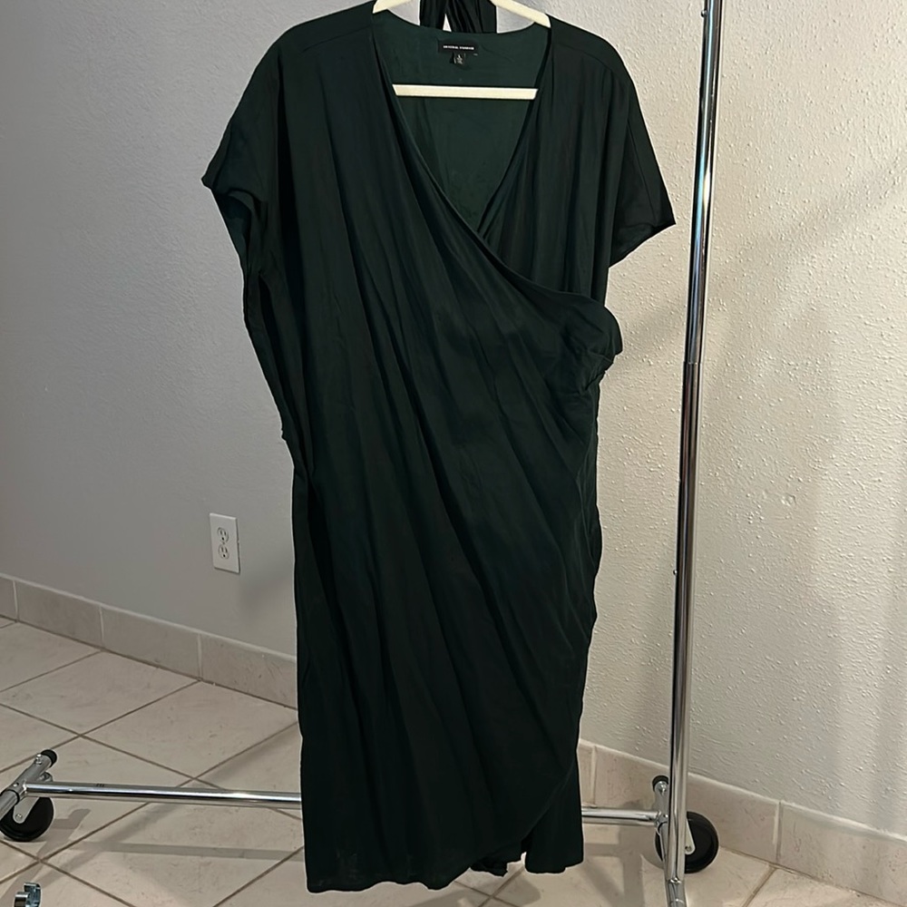 Eileen Fisher Black V-Neck Draped Women’s Dress